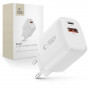 Tech-Protect NCA30 USB-A, USB-C nástenná nabíjačka PD 30W / QC3.0, biela