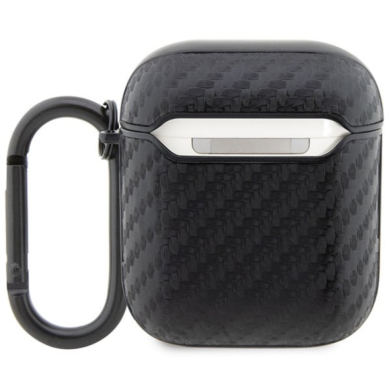 BMW BMA2WMPUCA2 Carbon Double Metal Logo kryt na Apple AirPods 1/2, čierny