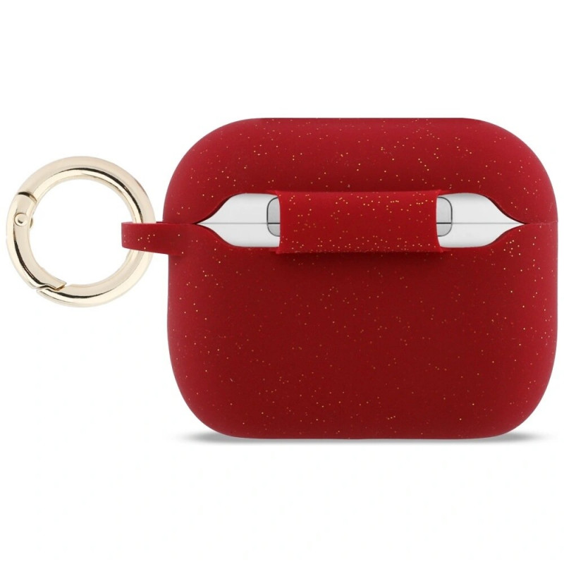 Guess Silikónové puzdro Glitter Ring pre Apple AirPods Pro 3, fuchsiová