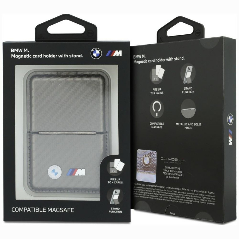 BMW M Carbon Metal Logos MagSafe peňaženka, antracitová