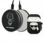 Karl Lagerfeld Ikonik silikónové puzdro pre AirPods 1/2 s power bankou 2000 mAh, čierne