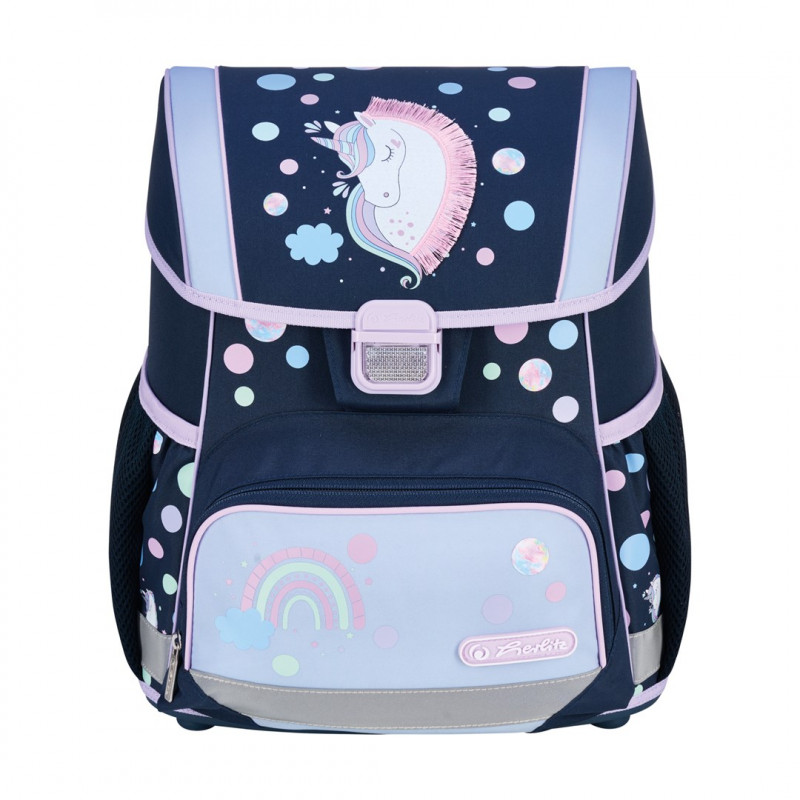 Sada školských tašiek pre prvý stupeň Herlitz Loop Plus Unicorn Dreams, tmavomodrá/ružová