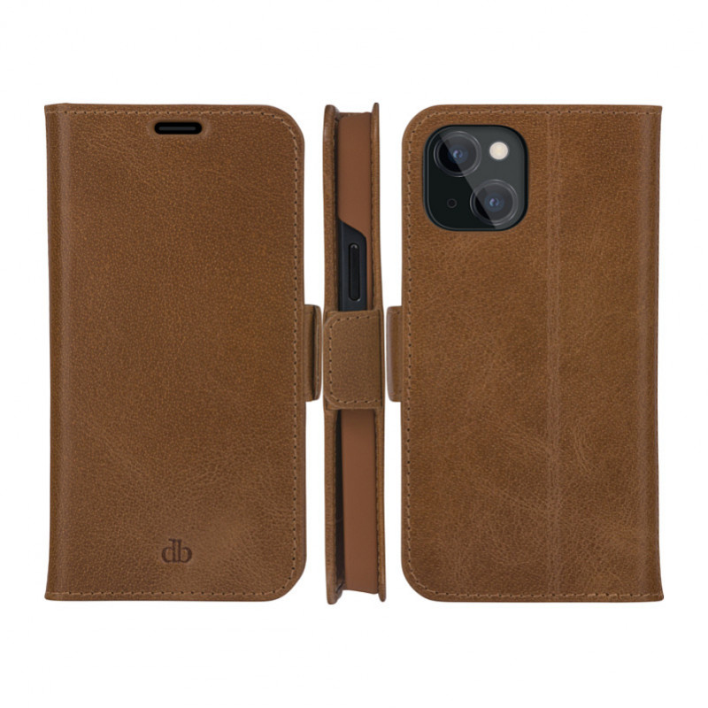 dbramante1928 Copenhagen Slim flip puzdro, zrnená koža, svetlohnedá, pre Apple iPhone 13 mini (CS54GT001324)