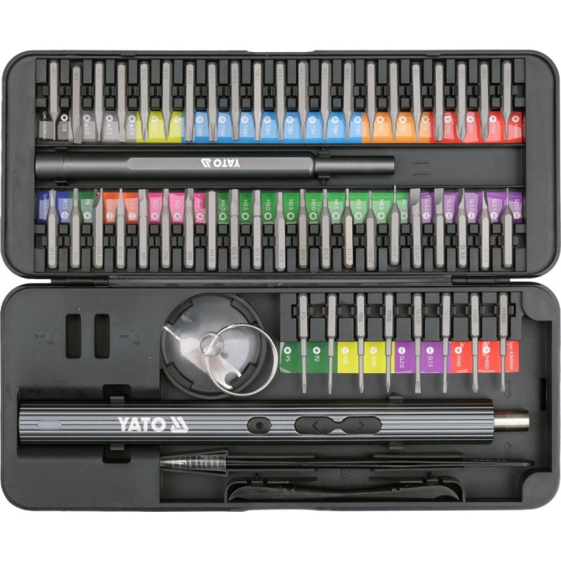 Skrutkovačová sada YATO YT-25770 s bitmi, 3,7 V, 56 ks