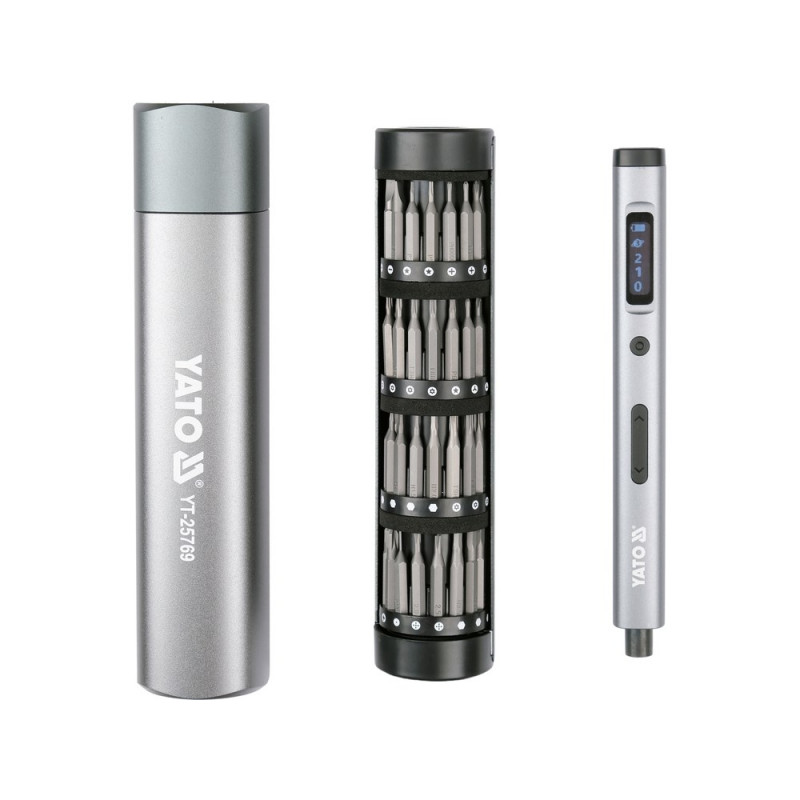 Skrutkovačová sada YATO YT-25769 s bitmi, 3,7 V, 61 ks