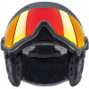 Lyžiarska prilba UVEX Wanted Visor, 58-61 cm (L), čierna