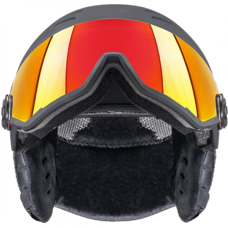 Lyžiarska prilba UVEX Wanted Visor, 58-61 cm (L), čierna