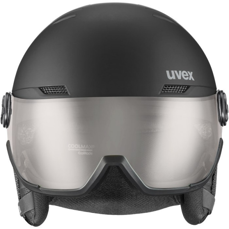 Lyžiarska prilba UVEX Wanted Visor pro V, čierna matná