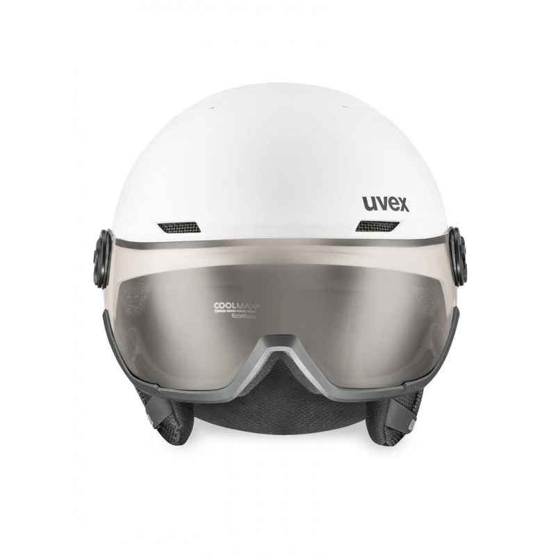 Lyžiarska prilba UVEX Wanted Visor pro V, biela matná