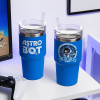 Paladone PP15504AB Astro Bot cestovný hrnček, 600 ml, modrý