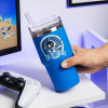 Paladone PP15504AB Astro Bot cestovný hrnček, 600 ml, modrý
