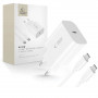 Tech-Protect NC20W 1-portová USB-C nástenná nabíjačka PD20W s káblom USB-C / USB-C, biela