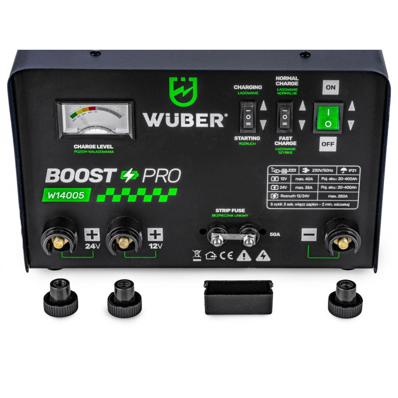 Nabíjačka autobatérií Wuber W14005 so štartovacou funkciou, 40 A, 12 V/24 V