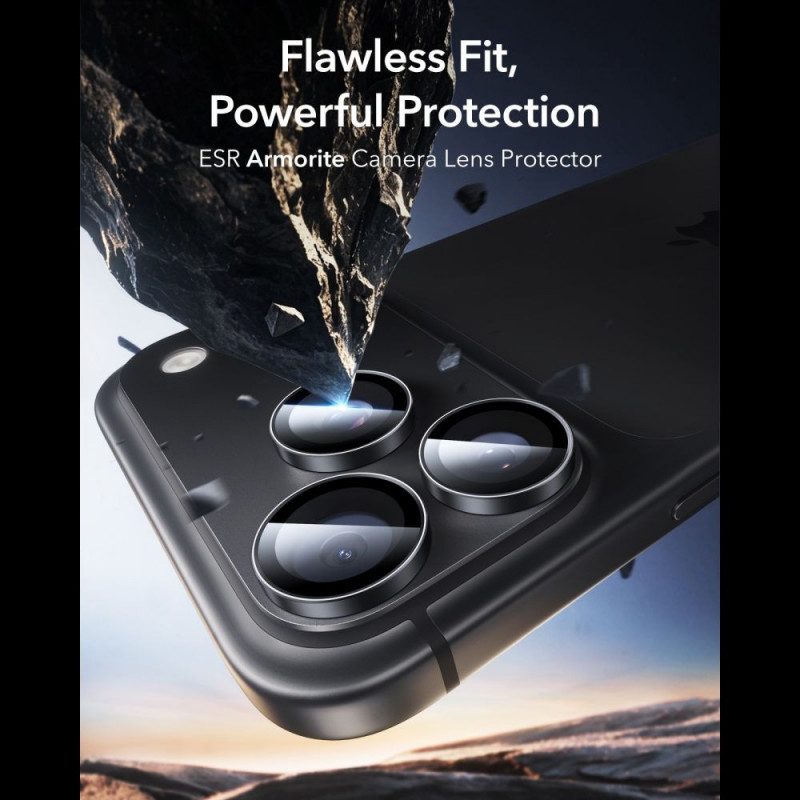 ESR Armorite ochrana fotoaparátu pre Apple iPhone 18 Pro / 18 Pro Max, čierna, 2 balenia