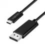 Kábel LogiLink CUA0120 USB 3.2 Gen2 Type-C, C/M na DP/M, obojsmerný, 8K/60 Hz, kovový, čierny, 1,8 m