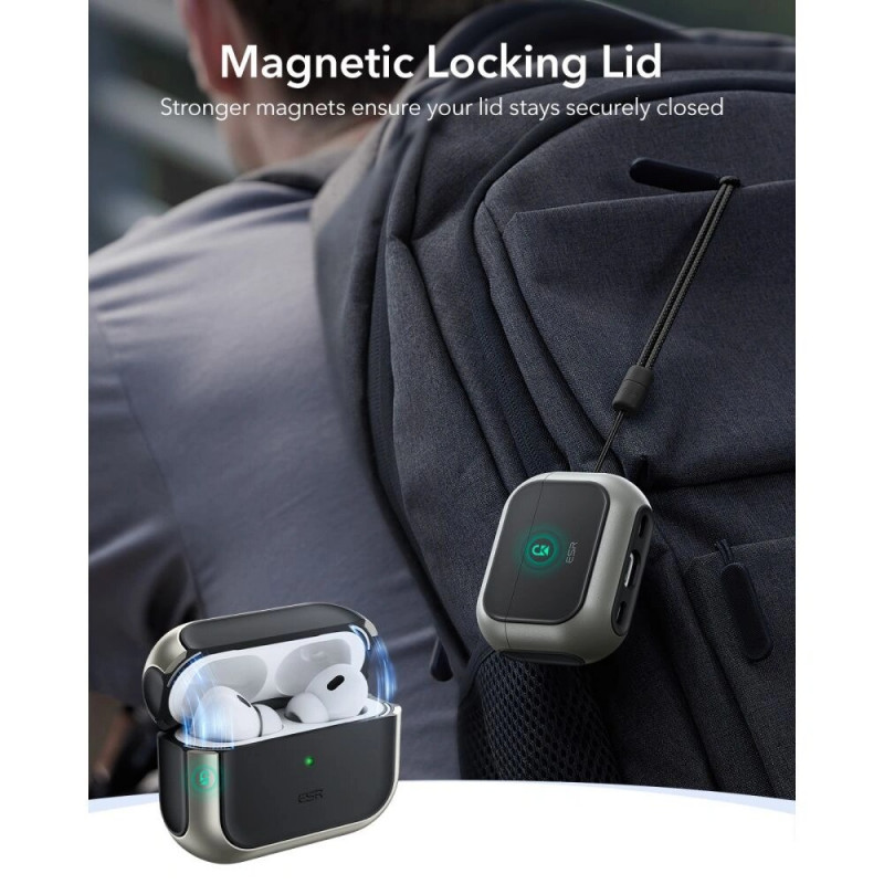 ESR Orbit HaloLock MagSafe puzdro pre Apple AirPods Pro 3, Titanium