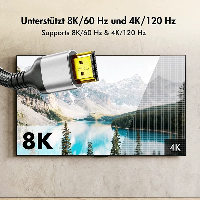 LogiLink CH0125 HDMI kábel, A/M na A/M, 8K/60 Hz, 48 Gbps, kov, nylon, čierna/sivá, 7,5 m