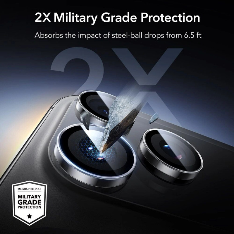 ESR Armorite ochrana fotoaparátu pre Apple iPhone 14 Pro / 14 Pro Max / 15 Pro / 15 Pro Max / 16 Pro / 16 Pro Max / 17 Pro / 17 Pro Max, číra (ESR932)