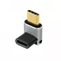 LogiLink AU0063 USB 4 Type-C adaptér 90° U/D, C/M na C/F, 40 Gbps, 240W, 8K/60 Hz, kovový, strieborný