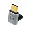 LogiLink AU0063 USB 4 Type-C adaptér 90° U/D, C/M na C/F, 40 Gbps, 240W, 8K/60 Hz, kovový, strieborný