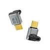 LogiLink AU0063 USB 4 Type-C adaptér 90° U/D, C/M na C/F, 40 Gbps, 240W, 8K/60 Hz, kovový, strieborný