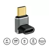 LogiLink AU0063 USB 4 Type-C adaptér 90° U/D, C/M na C/F, 40 Gbps, 240W, 8K/60 Hz, kovový, strieborný