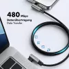 Kábel LogiLink CU0460 USB 2.0 Type-C, C/M 90° na C/M 90°, 480 Mbps, 100 W, kovový, strieborno-čierny, 0,5 m