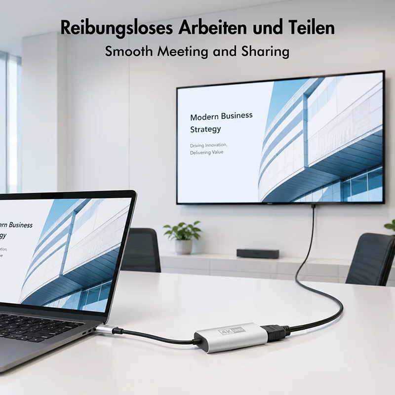 LogiLink CUA0115 USB 3.2 Gen1 Type-C adaptér, C/M na HDMI-A/F, 4K/60 Hz, kovový, čierny/strieborný, 0,15 m