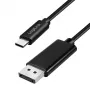 Kábel Logilink CUA0132 USB 3.2 Gen2 Type-C, C/M na DP/M, 8K/60 Hz, nylon, kov, čierny, 3 m