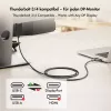 Kábel Logilink CUA0132 USB 3.2 Gen2 Type-C, C/M na DP/M, 8K/60 Hz, nylon, kov, čierny, 3 m