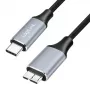 Kábel Logilink CU0198 USB 3.2 Gen1 Type-C, C/M na Micro-USB/M, 5 Gbps, nylon, kov, čierno-strieborný, 1 m