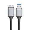 Kábel Logilink CU0291 USB 3.0, A/M na Micro-USB/M, 5 Gbps, nylon, kov, čierny/strieborný, 2 m