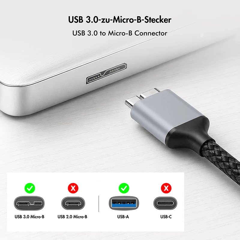 Kábel Logilink CU0291 USB 3.0, A/M na Micro-USB/M, 5 Gbps, nylon, kov, čierny/strieborný, 2 m