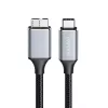 Kábel Logilink CU0199 USB 3.2 Gen1 Type-C, C/M na Micro-USB/M, 5 Gbps, nylon, kov, čierno-strieborný, 2 m