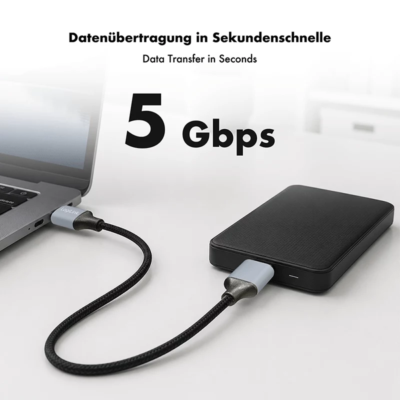 Kábel Logilink CU0290 USB 3.0, A/M na Micro-USB/M, 5 Gbps, nylon, kov, čierna/strieborná, 1 m