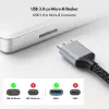 Kábel Logilink CU0290 USB 3.0, A/M na Micro-USB/M, 5 Gbps, nylon, kov, čierna/strieborná, 1 m
