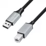 Kábel Logilink CU0108 USB 2.0, USB-A/M na USB-B/M, 480 Mbps, nylon, kov, čierny/strieborný, 3 m
