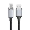 Kábel Logilink CU0108 USB 2.0, USB-A/M na USB-B/M, 480 Mbps, nylon, kov, čierny/strieborný, 3 m