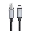 Kábel Logilink CU0516 USB 2.0 Type-C, C/M na B/M, 480 Mbps, nylon, kov, čierny/strieborný, 3 m