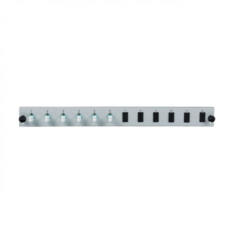 EFB Elektronik SB-FP-6SC-S-OM4 Predný panel pre optické vlákna do racku, 1U, sivý, kovový, 432 mm