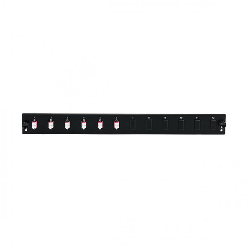 EFB Elektronik SB-FP-6SC-S-OM4 Predný panel pre optické vlákna do racku, 1U, sivý, kovový, 432 mm