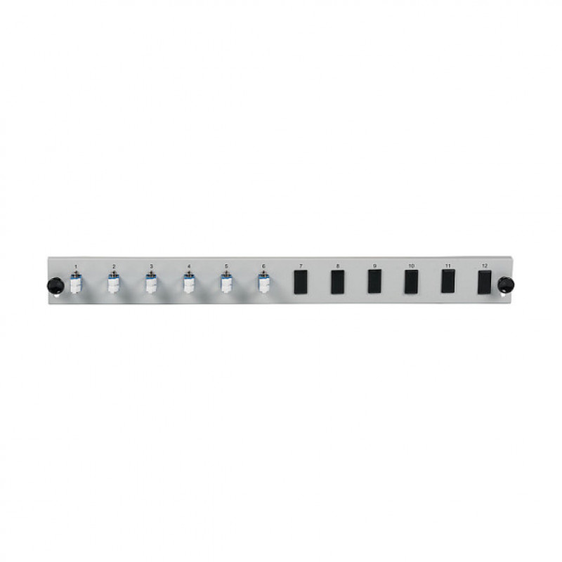 EFB Elektronik SB-FP-6SC-S-OM4 Predný panel pre optické vlákna do racku, 1U, sivý, kovový, 432 mm