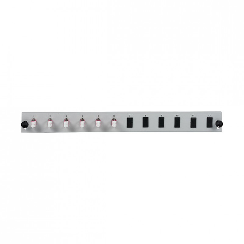 EFB Elektronik SB-FP-6SC-S-OM4 Predný panel pre optické vlákna do racku, 1U, sivý, kovový, 432 mm