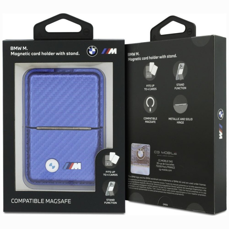 BMW M Carbon Metal Logos MagSafe peňaženka, modrá