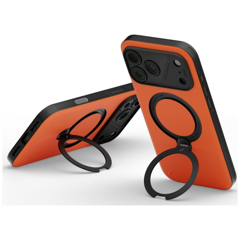UNIQ Elix puzdro pre Apple iPhone 18 Pro Max / 17 Pro Max, 360 Rotating Kickstand, oranžové