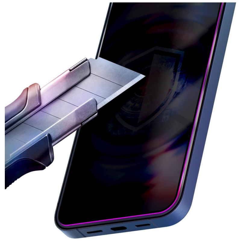 3MK HardGlass Max Privacy ochranné tvrdené sklo proti videniu z uhla s aplikátorom pre Samsung Galaxy S25 Edge, čierne