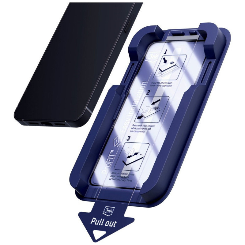 3MK HardGlass Max tvrdené sklo s aplikátorom pre Apple iPhone 13 / 13 Pro / 14 / 16e / 17e, čierne