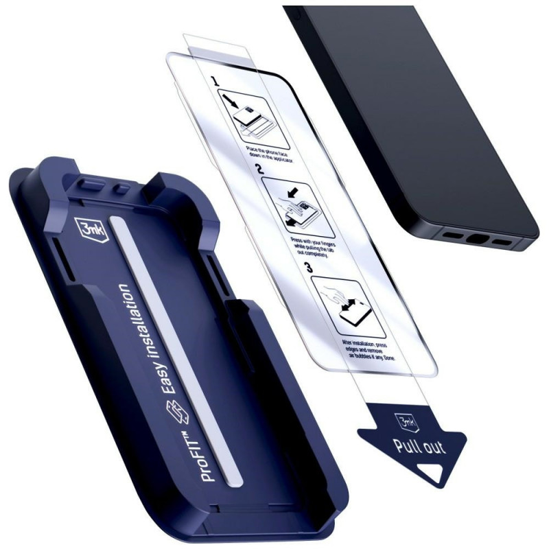 3MK HardGlass Max tvrdené sklo s aplikátorom pre Apple iPhone 13 / 13 Pro / 14 / 16e / 17e, čierne
