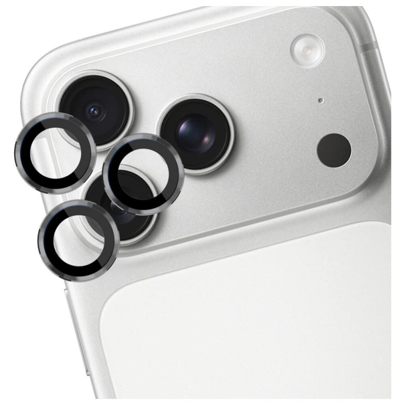 3MK Lens Protection Pro tvrdené sklo na objektív fotoaparátu pre Apple iPhone 17 Pro / 17 Pro Max, sivé