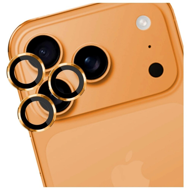 3MK Lens Protection Pro tvrdené sklo na objektív fotoaparátu pre Apple iPhone 17 Pro / 17 Pro Max, oranžová